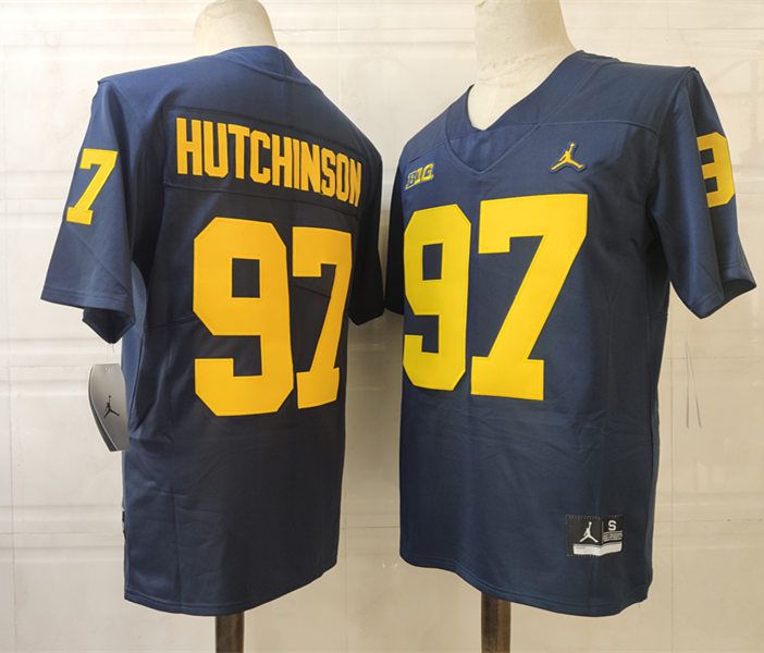 Men Michigan Wolverines #97 Hutchinson Blue 2024 Vapor NCAA Jersey